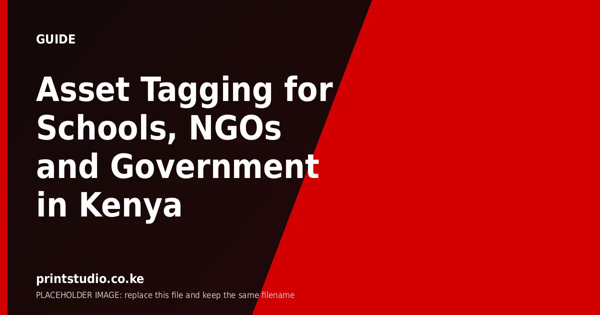 Asset Tagging for Schools, NGOs and Government in Kenya