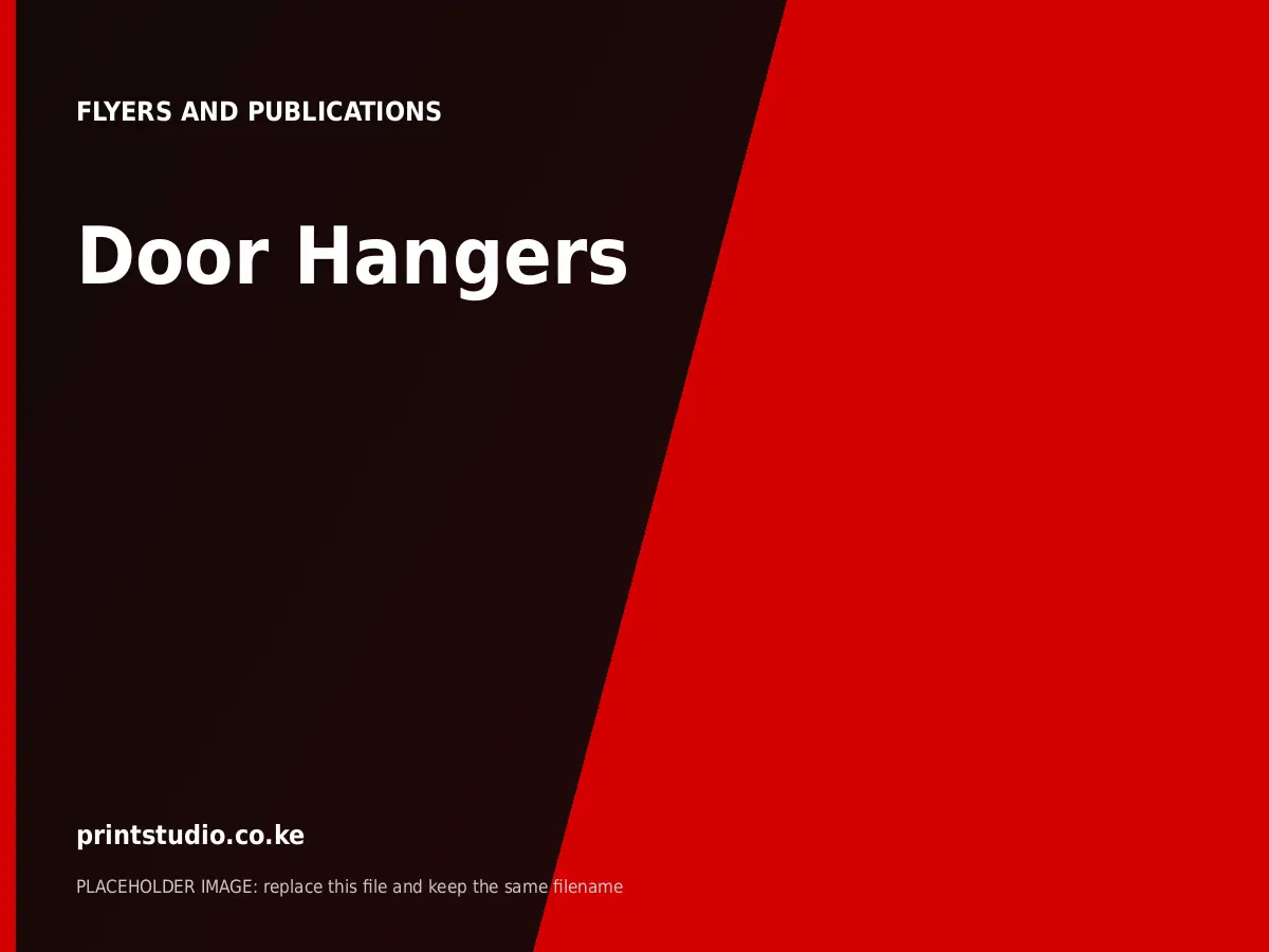 Door Hangers | Printstudio Kenya Door Hangers printed by Printstudio in Nairobi, Kenya
