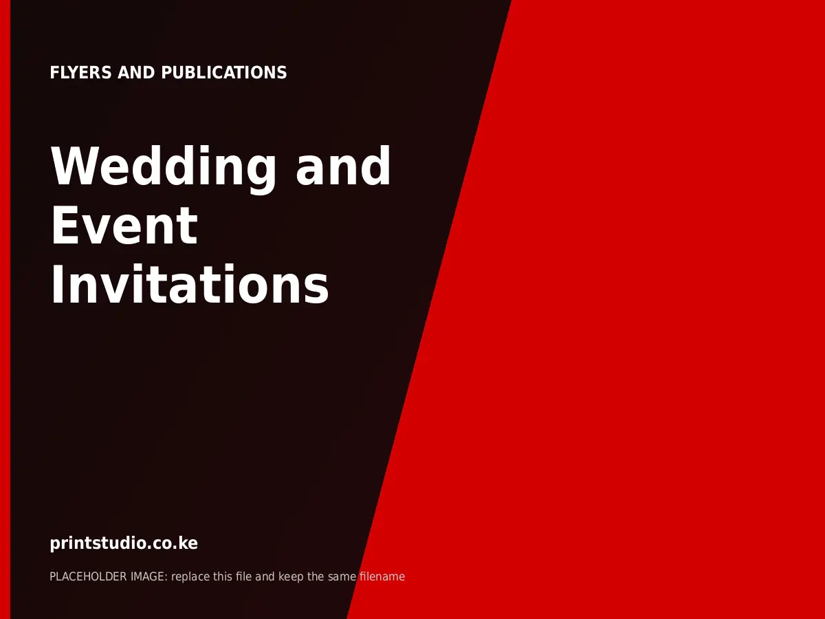 Wedding and Event Invitations | Printstudio Kenya Wedding and Event Invitations printed by Printstudio in Nairobi, Kenya