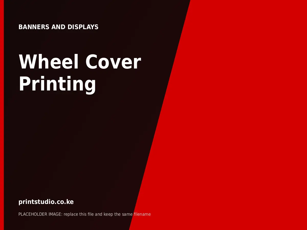 Wheel Cover Printing | Printstudio Kenya Wheel Cover Printing printed by Printstudio in Nairobi, Kenya
